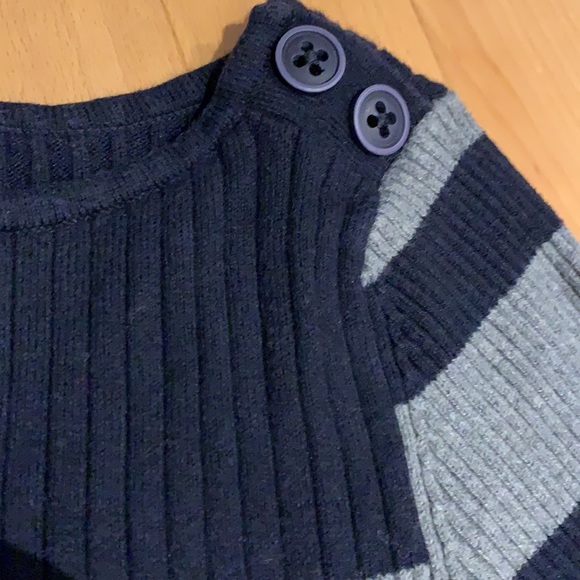 EUC Jacob Navy blue & Grey Striped Boat neck Sweater - size M - Picture 3 of 16